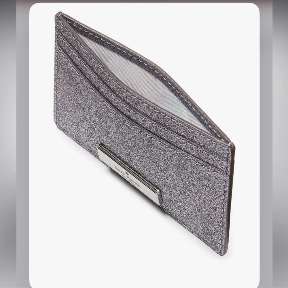 KATE SPADE NIB KENSIE GLITTER SLIM CARD CASE-Sealed Box